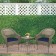 Set of 3 Resin Wicker Clark Single Chair with 2 inch Midnight Blue Cushion and End Table