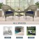 Set of 3 Resin Wicker Clark Single Chair with 2 inch Midnight Blue Cushion and End Table