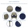 Set of 3 Resin Wicker Clark Single Chair with 2 inch Midnight Blue Cushion and End Table