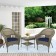 Set of 3 Resin Wicker Clark Single Chair with 2 inch Midnight Blue Cushion and End Table