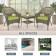 Set of 3 Grey Resin Wicker Clark Single Chair with 2 inch Sage Green Cushion and End Table
