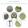 Set of 3 Grey Resin Wicker Clark Single Chair with 2 inch Sage Green Cushion and End Table
