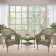 Set of 3 Grey Resin Wicker Clark Single Chair without Cushion and End Table