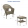 Set of 3 Grey Resin Wicker Clark Single Chair without Cushion and End Table