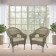 Set of 2 Grey Resin Wicker Clark Single Chair with 2 inch Tan Cushion