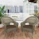 Set of 2 Grey Resin Wicker Clark Single Chair with 2 inch Brown Cushion
