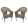 Set of 2 Grey Resin Wicker Clark Single Chair without Cushion