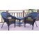 Set of 3 Espresso Resin Wicker Clark Single Chair with 2 inch Brown Cushion and End Table