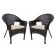 Set of 2 Resin Wicker Clark Single Chair with Tan Cushion
