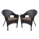 Set of 2 Resin Wicker Clark Single Chair with Brown Cushion
