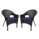 Set of 2 Resin Wicker Clark Single Chair with Midnight Blue Cushion