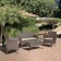 Conor 4PC Steel Esprsso Resin Wicker Patio Conversation Set with 2 Inch Tan cushion  