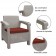 Pontus 4PC Grey Conversation Patio Set with Brick Red Cushion