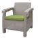 Pontus 4PC Grey Conversation Patio Set with Sage Green Cushion
