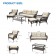 6pc Wicker Seating Set with Ivory Cushions