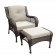 6pc Wicker Seating Set with Ivory Cushions