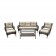 6pc Wicker Seating Set with Tan Cushions