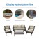 6pc Wicker Seating Set with Tan Cushions
