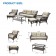 6pc Wicker Seating Set with Tan Cushions