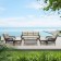 6pc Wicker Seating Set with Tan Cushions