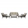 6pc Wicker Seating Set with Tan Cushions