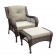 6pc Wicker Seating Set with Tan Cushions