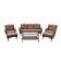 6pc Wicker Seating Set with Brown Cushions