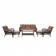 6pc Wicker Seating Set with Brown Cushions