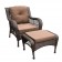 6pc Wicker Seating Set with Brown Cushions