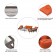 6pc Wicker Seating Set with Orange Cushions