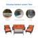 6pc Wicker Seating Set with Orange Cushions