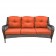 6pc Wicker Seating Set with Orange Cushions