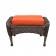 6pc Wicker Seating Set with Orange Cushions