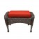 6pc Wicker Seating Set with Brick Red Cushions