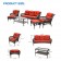 6pc Wicker Seating Set with Brick Red Cushions