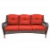 6pc Wicker Seating Set with Brick Red Cushions