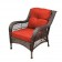 6pc Wicker Seating Set with Brick Red Cushions