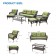 6pc Wicker Seating Set with Sage Green Cushions
