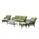 6pc Wicker Seating Set with Sage Green Cushions