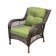6pc Wicker Seating Set with Sage Green Cushions