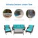 6pc Wicker Seating Set with Turquoise Cushions