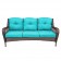 6pc Wicker Seating Set with Turquoise Cushions