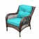 6pc Wicker Seating Set with Turquoise Cushions