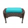 6pc Wicker Seating Set with Turquoise Cushions