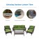 6pc White Wicker Seating Set with Hunter Green Cushions