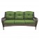 6pc White Wicker Seating Set with Hunter Green Cushions