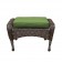 6pc White Wicker Seating Set with Hunter Green Cushions