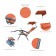 Oversized Zero Gravity Chair with Sunshade and Drink Tray - Orange