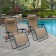 Set of 2 Oversized Zero Gravity Chair with Sunshade and Drink Tray - Tan