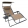 Set of 2 Oversized Zero Gravity Chair with Sunshade and Drink Tray - Tan